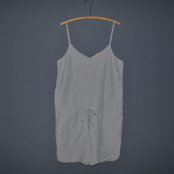 New MARINE LAYER Blue Striped Brigitte Romper sz M - Picture 4 of 8